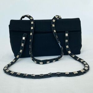 Salvatore Ferragamo Black Nylon Vala Chain Shoulder Bag Quiet Luxury